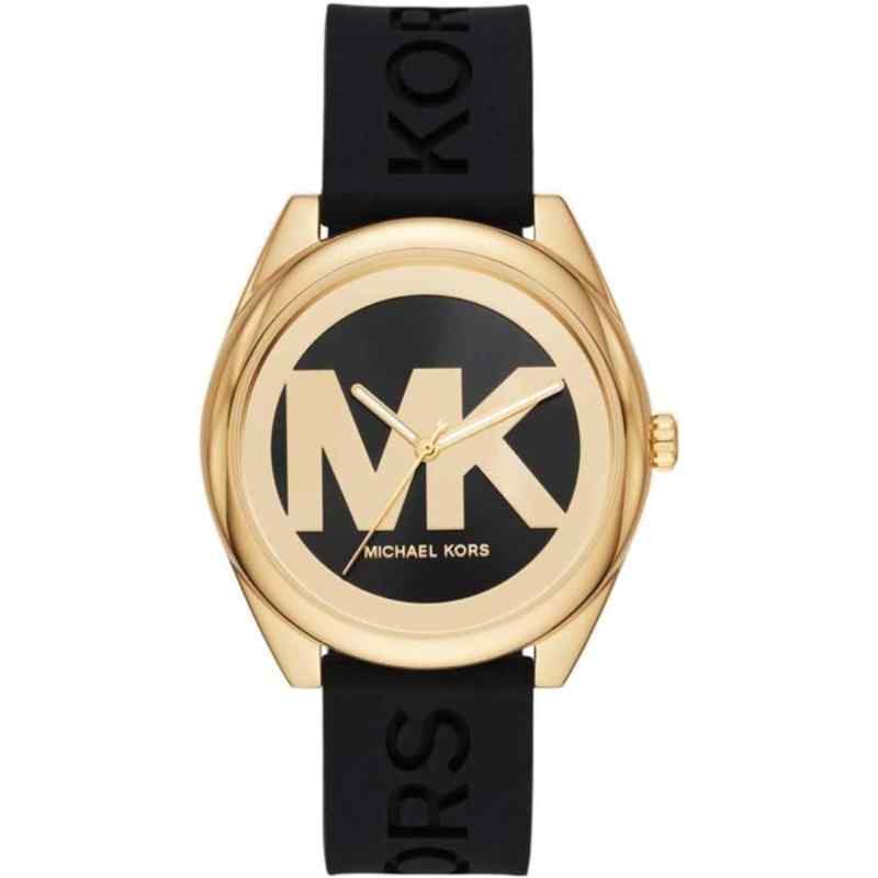 Michael Kors Janelle Women's Gold & Black Silicone Watch 42mm MK7313