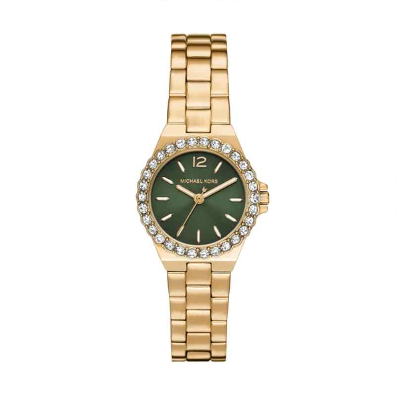 Michael Kors Lennox Women's Gold Tone Stainless Steel Watch with Green Dial MK7395