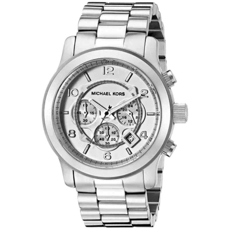 Michael Kors Runway Sport Stopwatch Stainless Steel Watch 46mm Silver