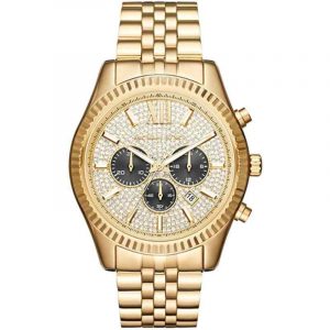 Michael Kors Lexington Chronograph Gold Tone Watch MK8494