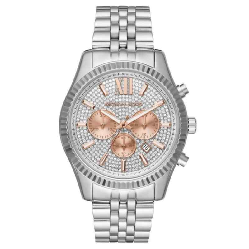 Michael Kors Lexington Chronograph Rose Gold & Silver Tone Men's Watch MK8515