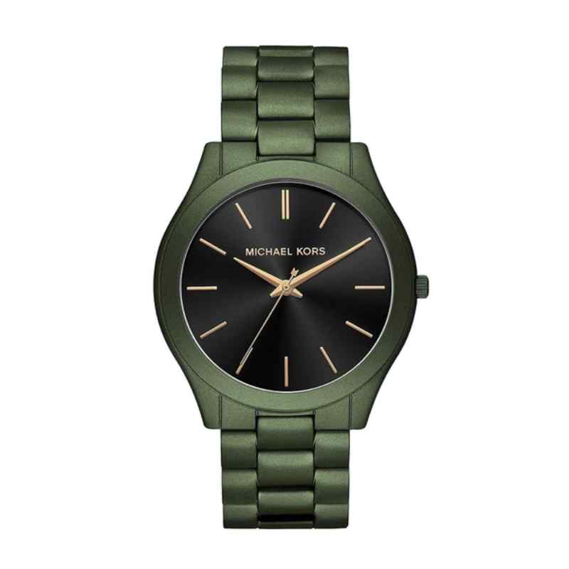 Michael Kors Slim Runway Men's Green and Black Watch MK8715