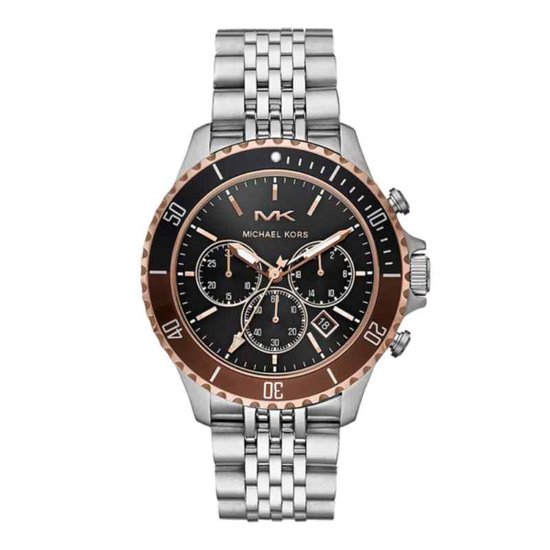 Michael Kors Men's Bayville Chronograph Watch MK8725 Black/Silver