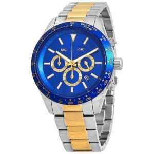 Michael Kors Layton Chronograph Two Tone Men's Watch Blue Dial MK8825