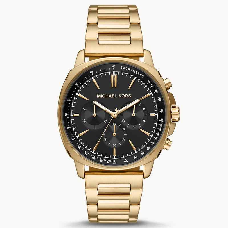 Michael Kors MK8969 Men's Quartz Gold Stainless Steel Black Dial Watch