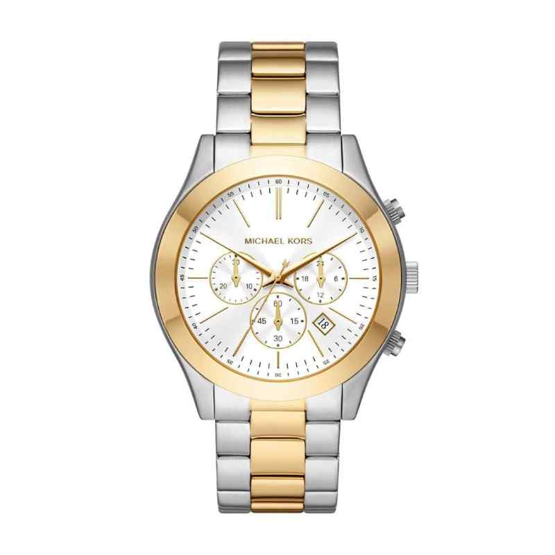 Michael Kors MK8986 Men’s Quartz Two Tone Stainless Steel White Dial 44mm Watch
