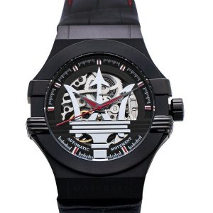 Maserati R8821108008 Men's Automatic Black Leather Strap Watch, 40mm