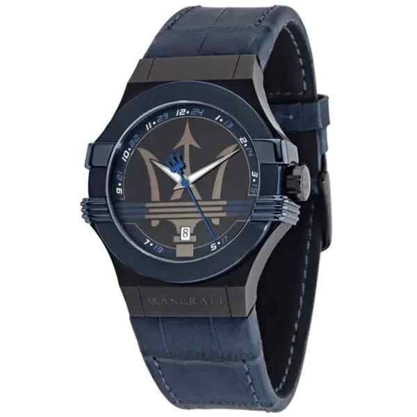 Maserati Potenza R8851108007 Men's Quartz Chronograph Watch - Black & Blue
