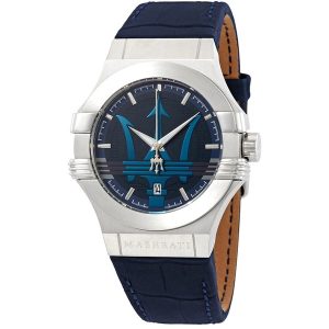 Maserati Potenza Men's Blue Leather Watch - 42mm - R8851108015