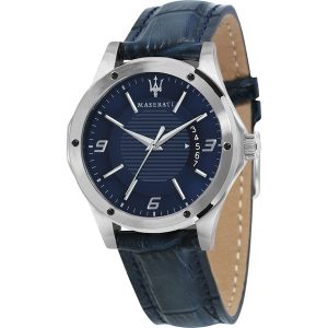 Maserati Circuito Men's Blue Dial Leather Watch - R8851127003