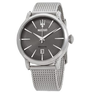 Maserati Epoca Men's Watch - Grey Dial, Stainless Steel Mesh Bracelet (R8853118002)