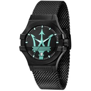 Maserati Potenza Aqua Edition Black Mesh Men's Watch