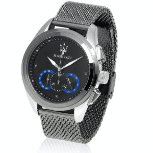 Maserati Traguardo Chronograph Men's Watch - Black Dial, Gunmetal Bracelet (R8873612006)