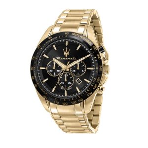 Maserati Traguardo Men's Gold-Tone Black Watch R8873612041