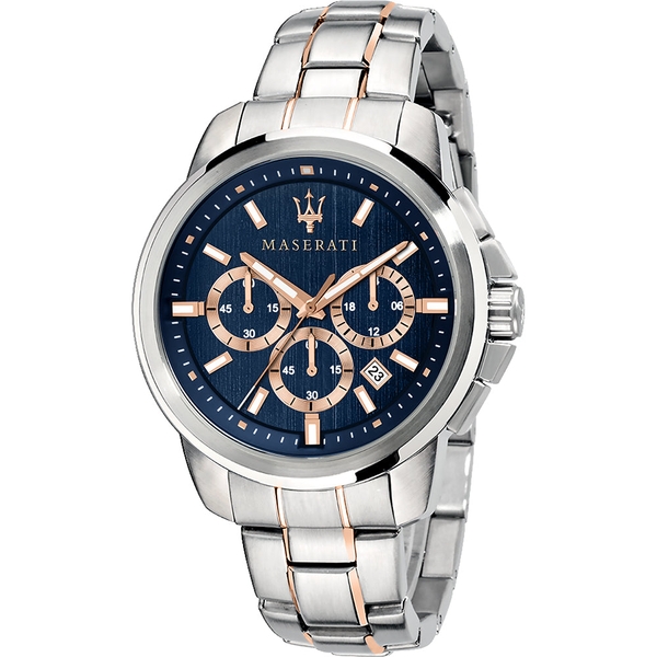 Maserati Successo Chronograph Two-Tone Men's Watch - Blue Dial