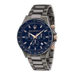 Maserati Sfida Men's Blue Dial Chronograph Watch - Silver-Tone Stainless Steel Bracelet (R8873640001)