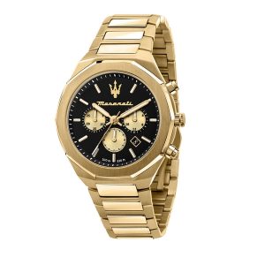 Maserati Men's Stile Gold-Tone Black Dial Watch R8873642001