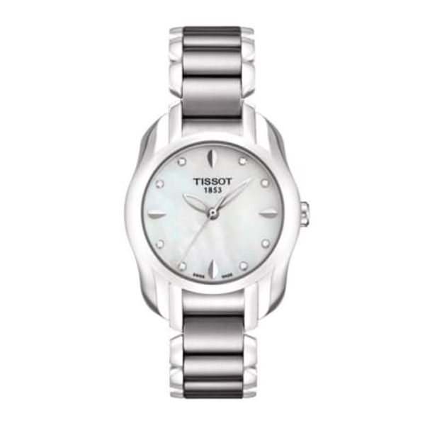 Tissot T-Wave Women's Watch, Mother-of-Pearl Dial with Diamonds, Stainless Steel Bracelet (T023.210.11.116.00)