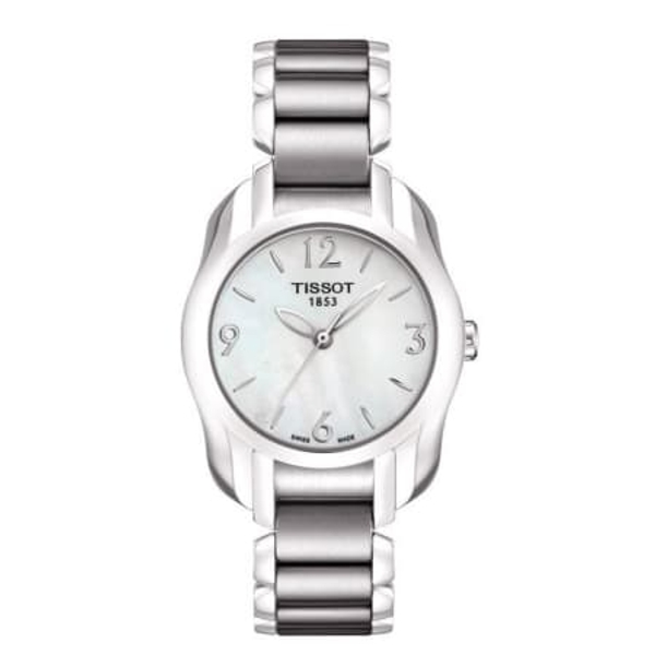 Tissot T-Trend T-Wave Women's Watch - Silver Stainless Steel with Mother-of-Pearl Dial (T023.210.11.117.00)