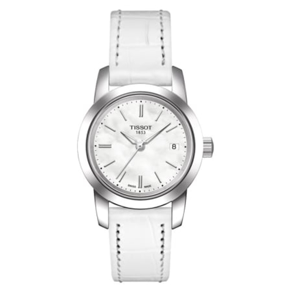 Tissot T-Classic Classic Dream Women's Watch (28mm) - White Mother-of-Pearl Dial with Leather Strap