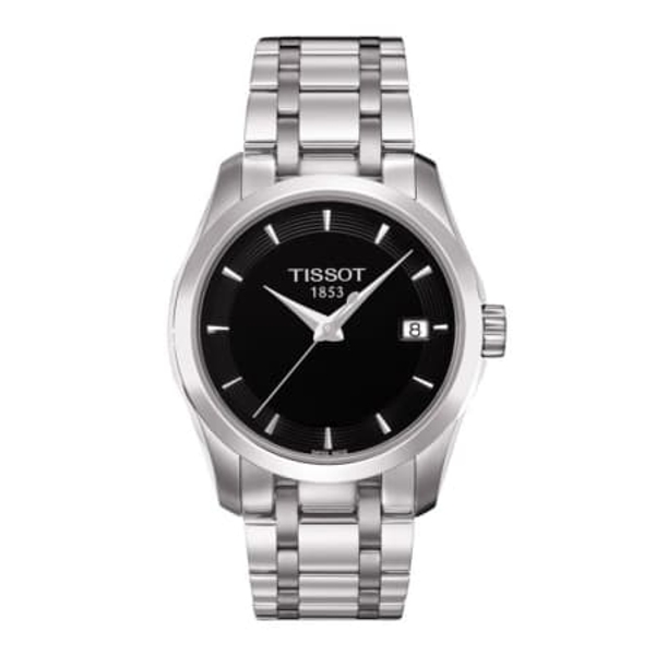 Tissot T-Trend Couturier Women's Watch (T035.210.11.051.00) - Elegant Black Dial and Stainless Steel Bracelet