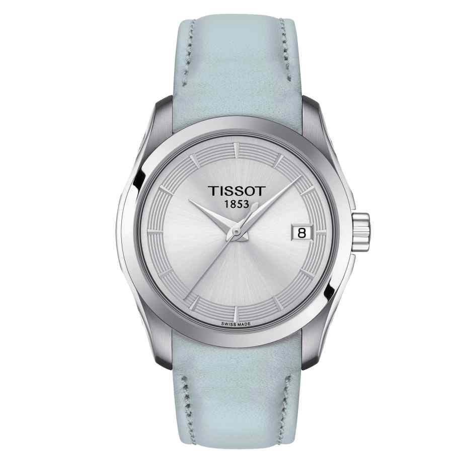 Tissot T035.210.16.031.02 Women's Silver & Blue Leather Watch - 32mm