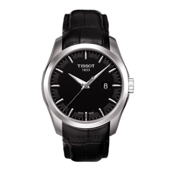 Tissot T-Trend Couturier Men's Watch - Black Leather Strap - 41mm - T035.410.16.051.00