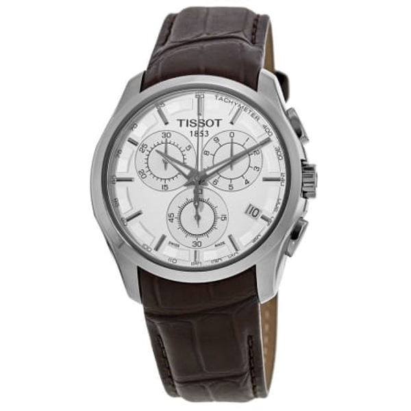 Tissot T-Trend Couturier Men's Watch - Silver Dial, Brown Leather Strap (T035.617.16.031.00)