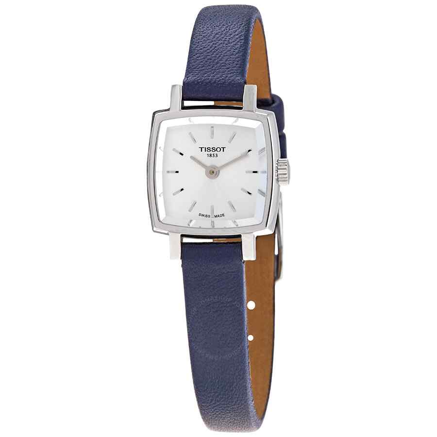 Tissot Lovely Square Silver Dial Stainless Steel Case Blue Leather Strap T058.109.16.031.00