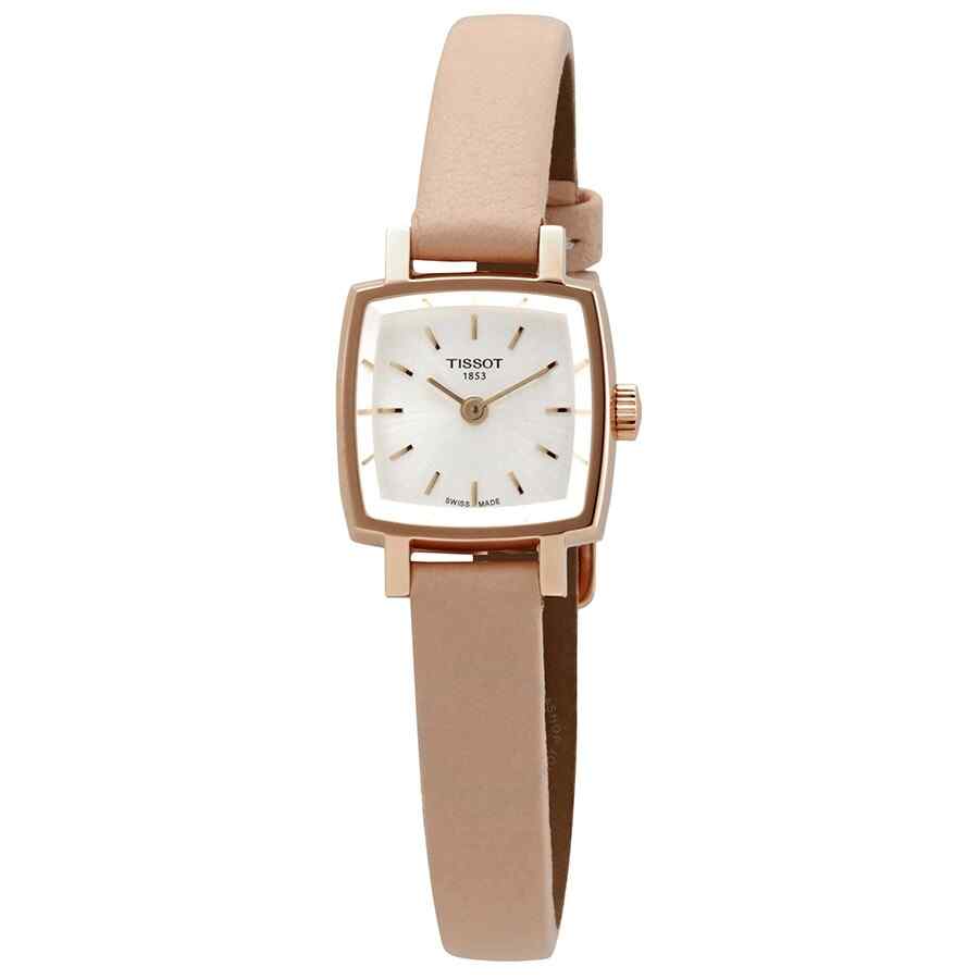 Tissot Lovely Square Silver Dial Rose Gold Case Pink Leather Strap T058.109.36.031.00