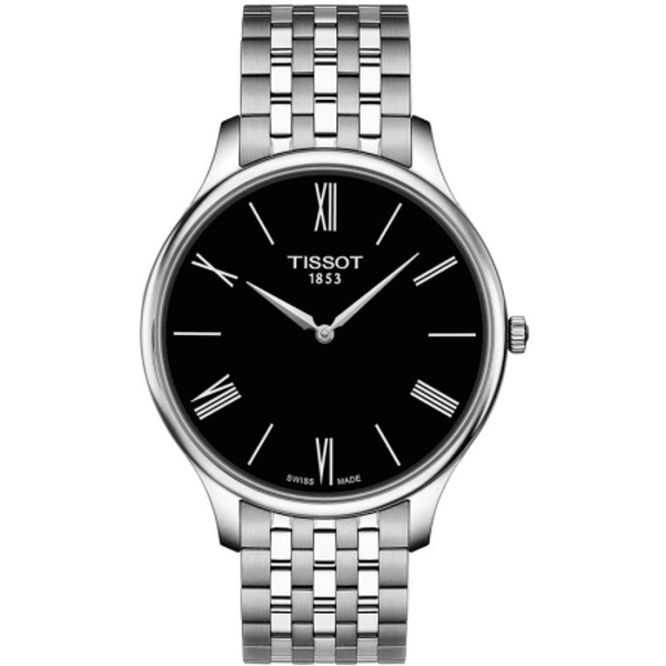 Tissot Tradition 5.5 Men's Watch - Classic Black Dial & Stainless Steel Bracelet (39mm)