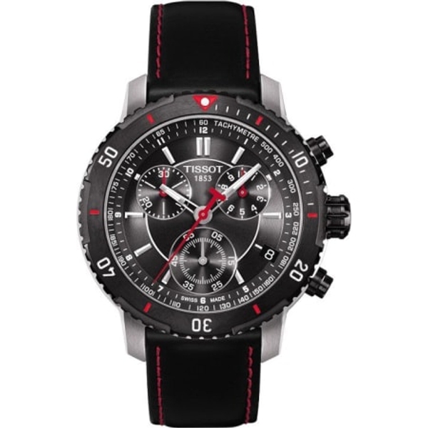 Tissot T-Sport PRS 516 Chronograph Men's Watch - Black Leather Strap (T067.417.26.051.00)