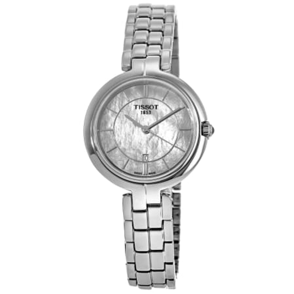 Tissot T-Lady Flamingo Stainless Steel Women's Watch with Mother-of-Pearl Dial (30mm)