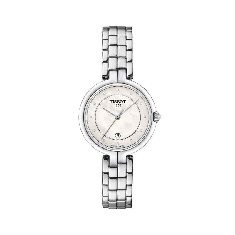 Tissot Flamingo White Mother-of-Pearl Dial Diamond Accent Stainless Steel Bracelet T094.210.11.116.01