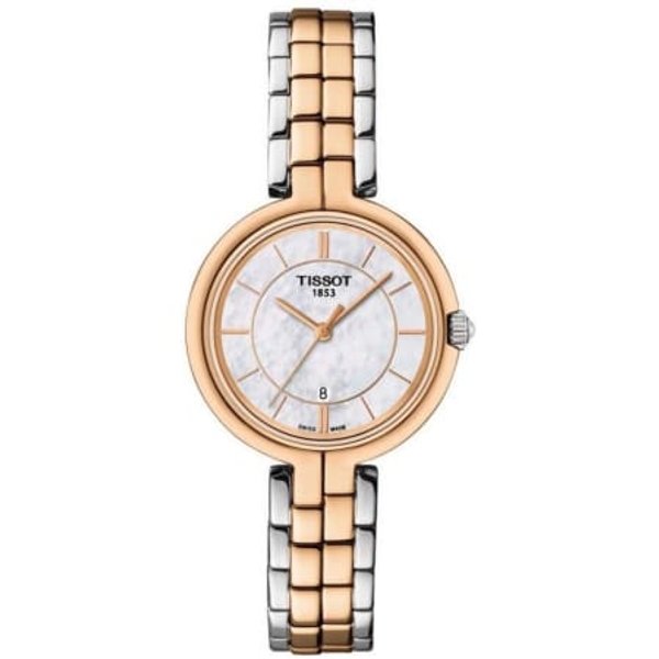 Tissot T-Lady Flamingo T094.210.22.111.00 Women's Watch - Mother-of-Pearl Dial, Stainless Steel Bracelet
