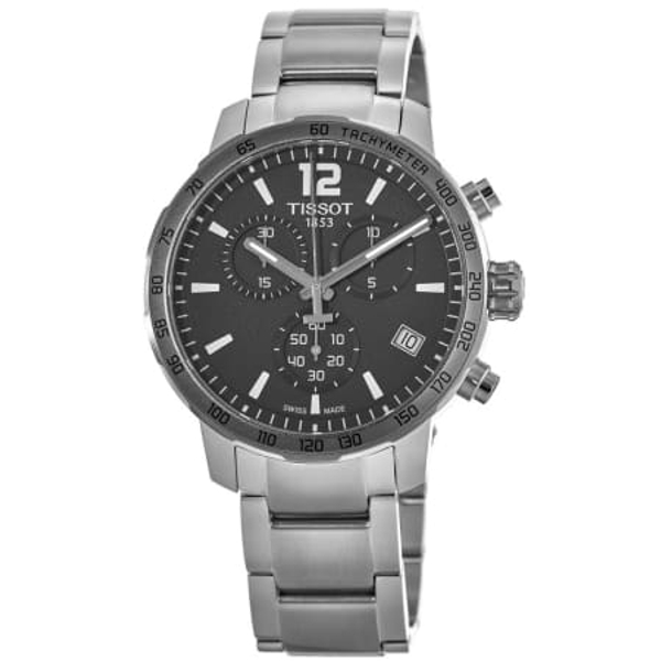 Tissot Quickster Men's Chronograph Watch - Anthracite Dial - Stainless Steel Bracelet (T095.417.11.067.00)