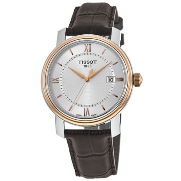 Tissot T-Classic Bridgeport Men's Leather Watch - Silver Dial (40mm)