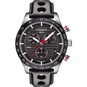 Tissot PRS 516 Chronograph Men's Watch - Black Leather Strap (T100.417.16.051.00)