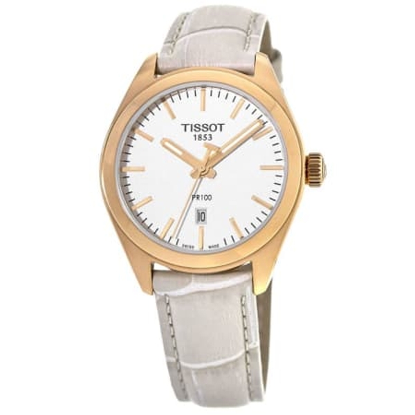 Tissot T-Classic Women's Silver Dial Leather Watch (T101.210.36.031.00)