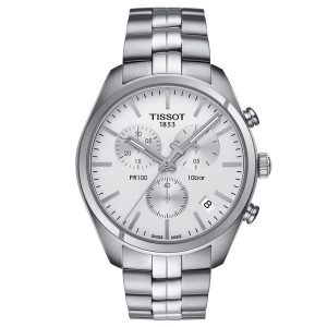Tissot PR 100 Chronograph Men's Silver Watch - Classic & Modern Design
