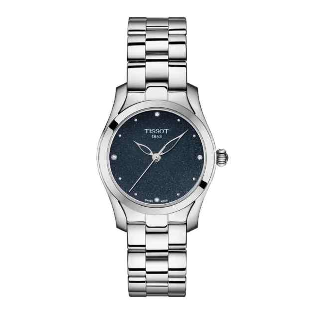 Tissot T112.210.11.046.00 Women's Classic Round Blue Dial Silver Stainless Steel Watch