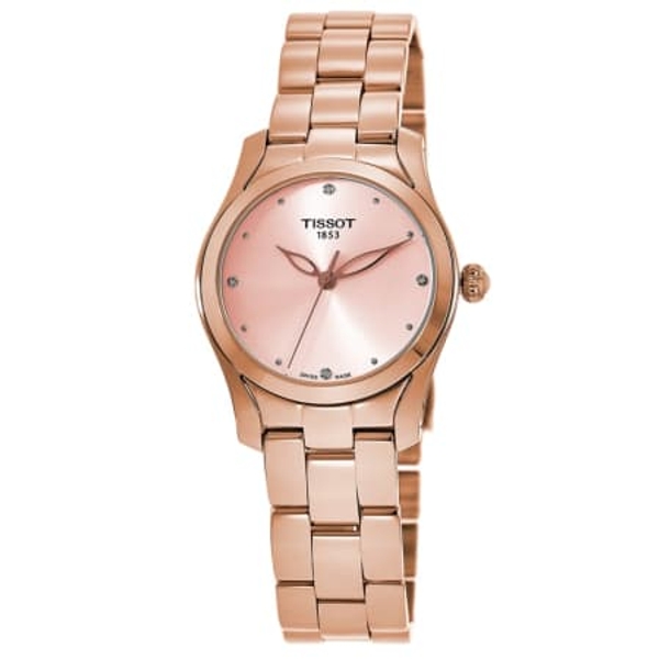 Tissot T-Wave T112.210.33.456.00 Women's Cream Dial Rose Gold Watch (30mm)