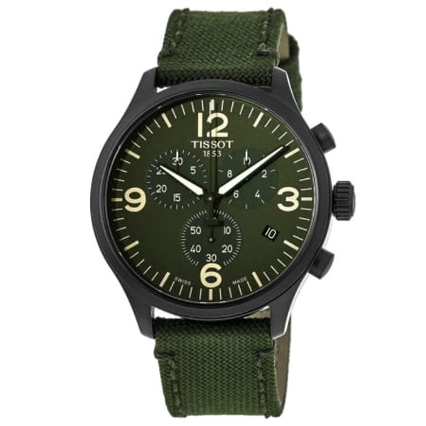 Tissot Chrono XL 45mm Men's Green Dial Chronograph Watch - T116.617.37.097.00