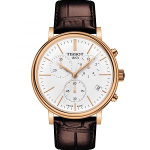 Tissot T-Classic Carson Chronograph Men's Watch - Rose Gold & White (T122.417.36.011.00)