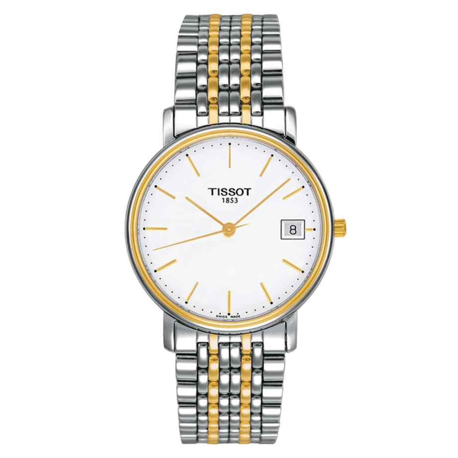 Tissot T52.2.481.31 Men's Classic Round Silver & Gold Watch - 34mm