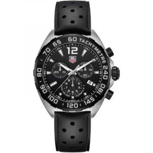 Tag Heuer Formula 1 Black Dial Black Rubber Strap Men's Chronograph Watch CAZ1010.FT8024