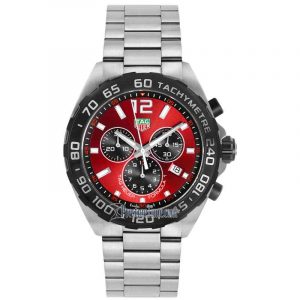 Tag Heuer Formula 1 Quartz Chronograph 200M 43mm Men's Watch Red Dial CAZ101AN.BA0842