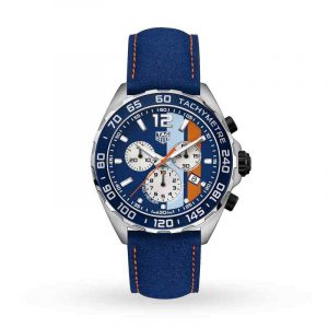 Tag Heuer Formula 1 Chronograph Blue Leather Men's Watch CAZ101N.FC8243