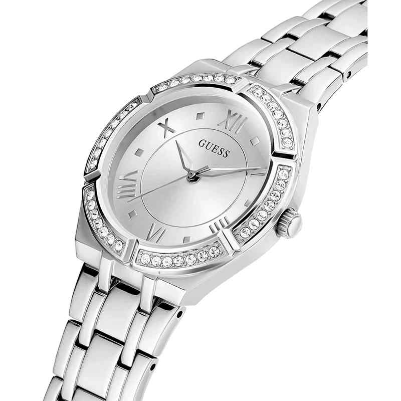 Guess Ladies Cosmo Watch - 36mm Silver Crystal Bezel & Stainless Steel Bracelet GW0033L1 - Image 3