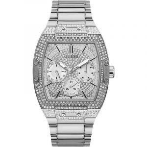 Guess Men's Phoenix Chronograph Watch - 43mm Silver Crystal Dial & Bracelet GW0094G1